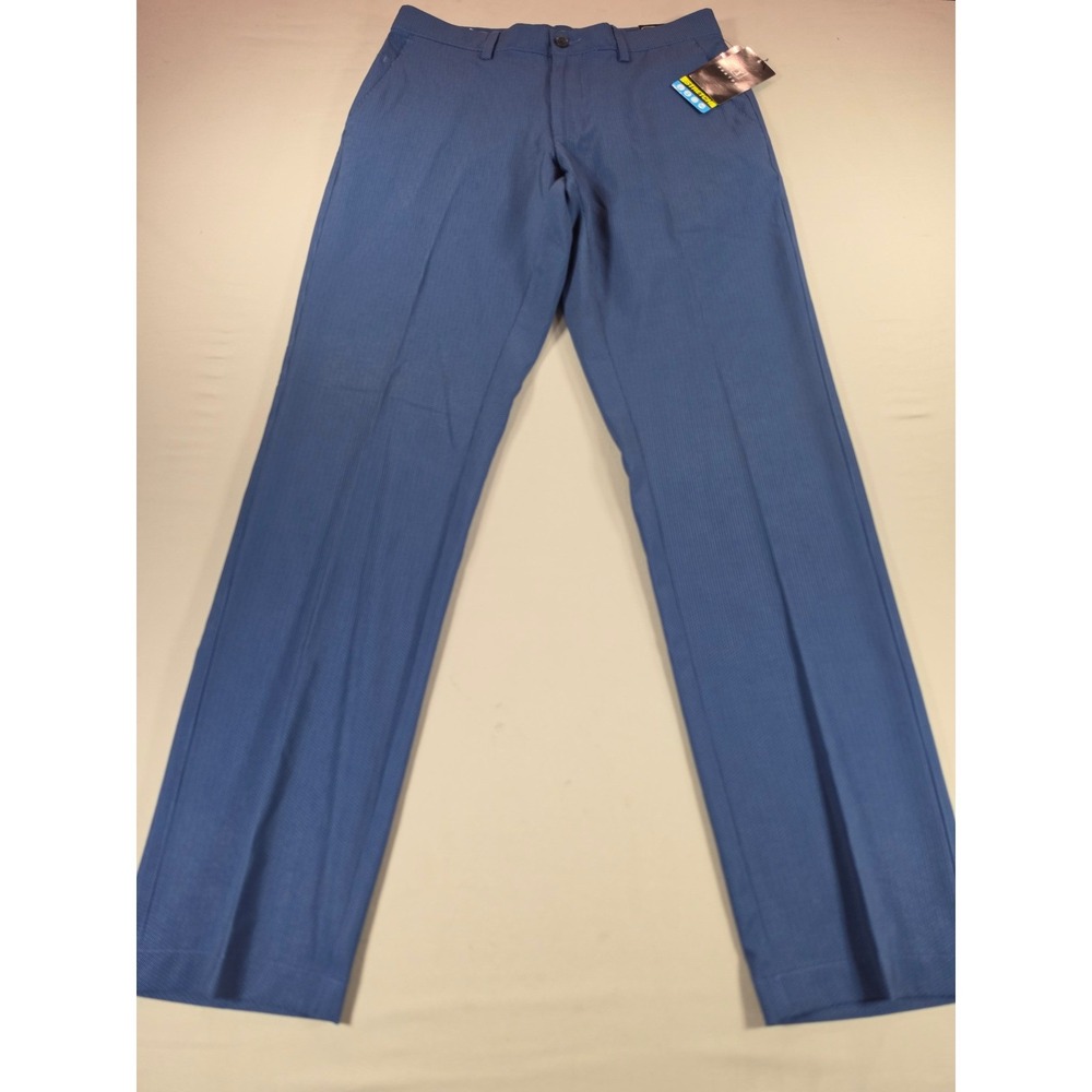 PGA Tour Mens Motionflux 360 Golf Pants Blue Herringbone PVBF9010DS 30x32